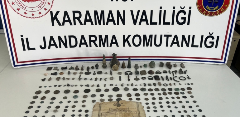 Karaman’da çok sayıda tarihi eser ele geçirildi